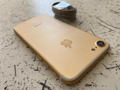 APPLE iPhone 7 128gb GOLD 100%FUNKČNÍ 98,5++%VZHLED +NEW kabel OD1KČ