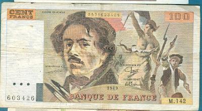 Francie 100 franků 1989 z oběhu - 