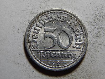 Německo Výmarsko 50 Pfennig 1920F XF-UNC č23630