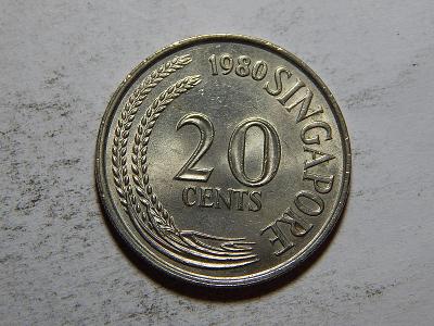 Singapur 20 Cents 1980 XF č23803 