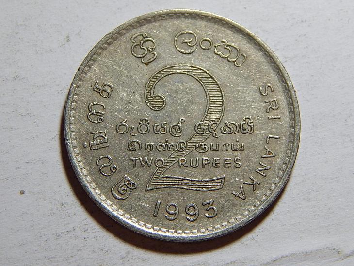 Srí Lanka 2 Rupees 1993 XF č23713 - Sběratelství