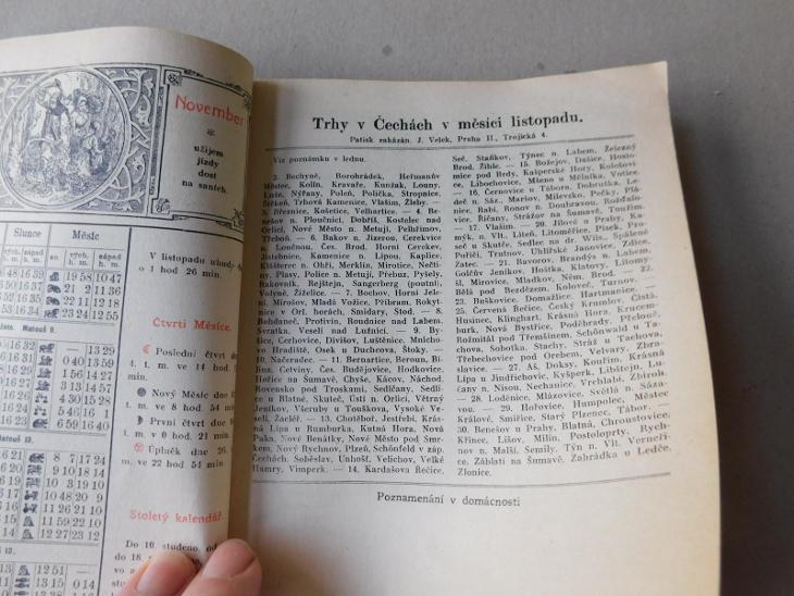 Pečírkův Národní kalendář 1939 stránek 208 rozměr 23 x 15,5 cm 