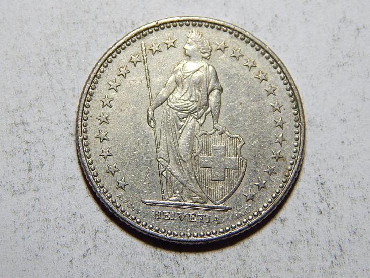 Švýcarsko 1 Franc 1987B XF č23922 