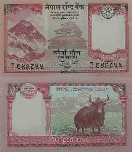 Nepál 5 rupií P76-2017  UNC