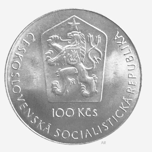 Stříbrná mince100 Kčs 20.výročí prvního letu do vesmíru 1981,Perfektní - Numismatika Česko