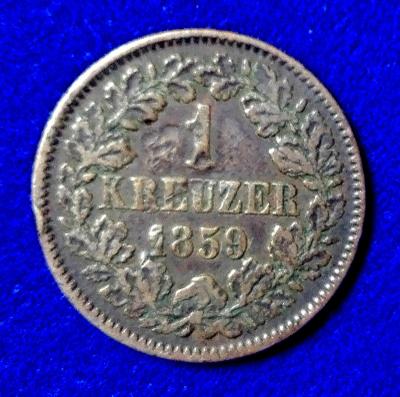 Německo – BADENSKO - 1 Kr 1859 