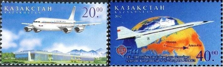 Kazachstán 2002 Známky Mi 401-402 ** Letectví letadlo