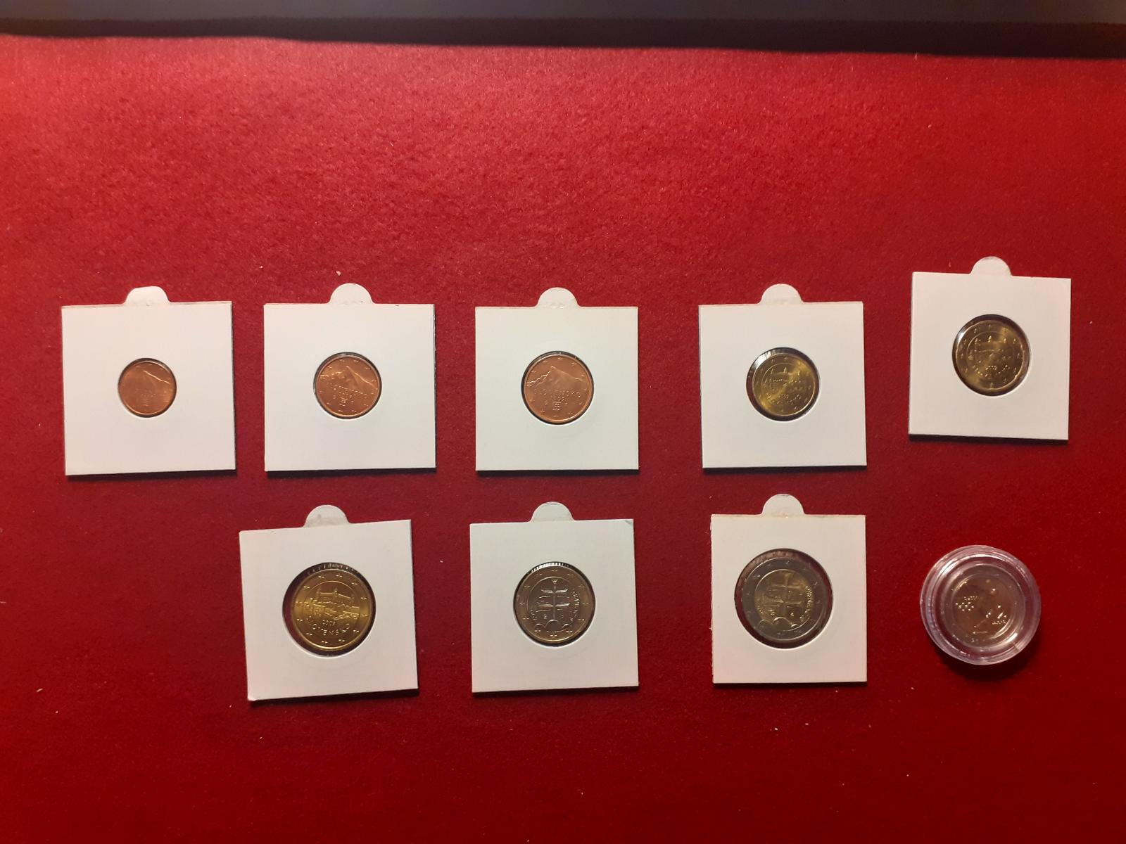 Kompletní set euromincí Slovenska z roku 2009 + 2 euro Atheny 2004 - Sběratelství
