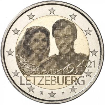 2 euro 2021 LUCEMBURSKO -  Výročie manželstva Henriho - Foto