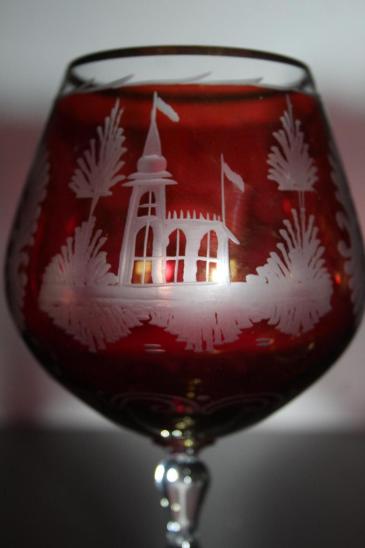 Nádherné ručně malované poháry na brandy  - Starožitnosti