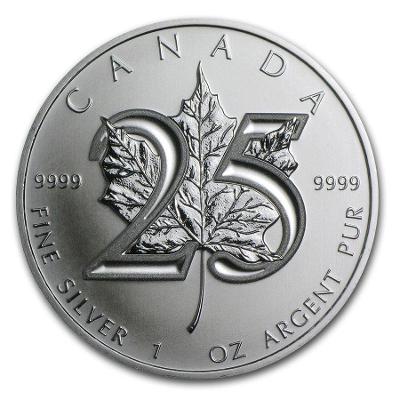 Stříbrná mince MAPLE LEAF 2013 25TH ANNIVERSARY