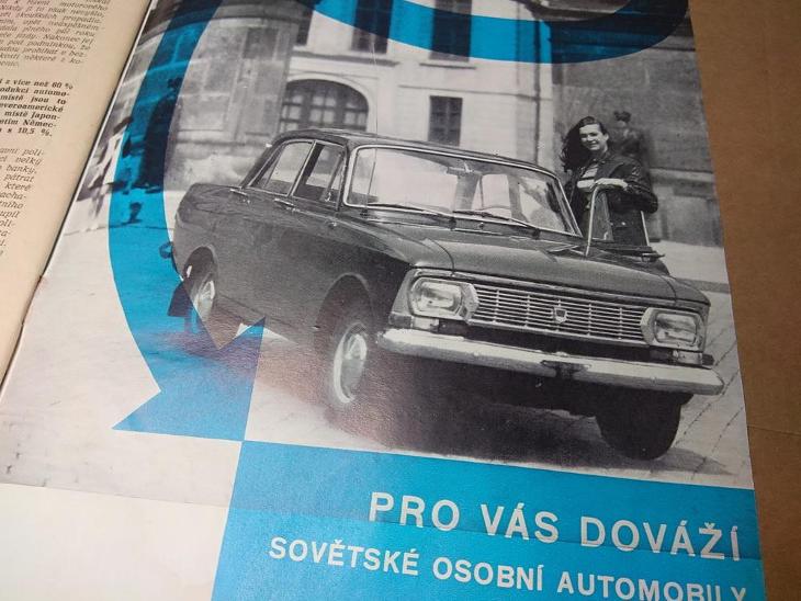 Za volantem 1970/10, Moskvič Škoda 100 Volha autobus Karosa přívěs