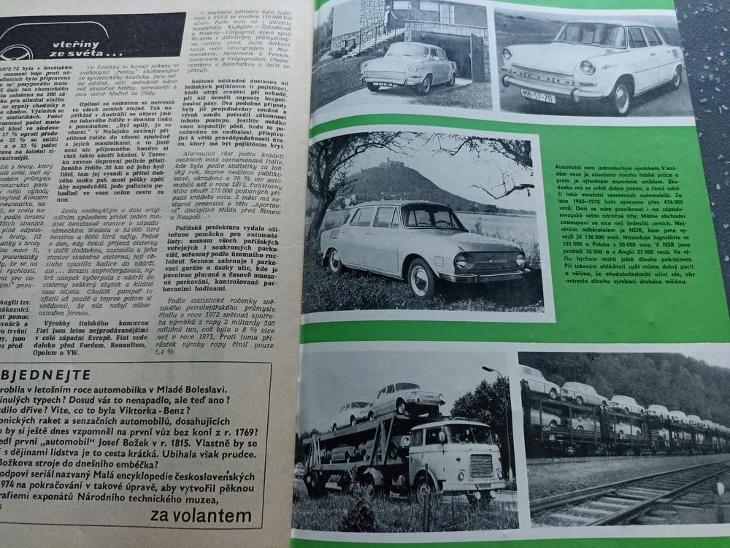 Za volantem 1973/11, autobus Škoda 706 RTO RTTN 110R trambus ARO  - Motoristická literatura
