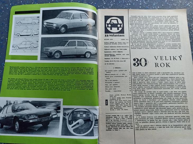 Za volantem 1975/1 Tatra 613 813 trolejbus Škoda 14Tr Bobr Praga V3S - Motoristická literatura