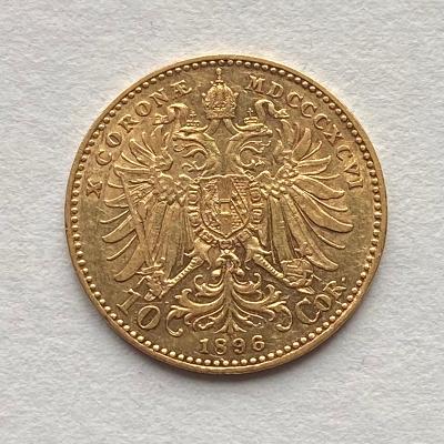 Rakousko Uhersko FJI. zlatá 10 koruna 1896 bz sbírkový stav! Vzácnější