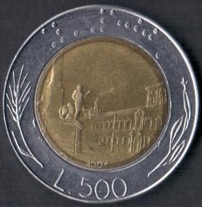 Mince: Itálie 1991 500 lir