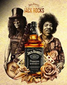 Jimi Hendrix / Slash - dekorační kovová cedule Whiskey Guns N' Roses