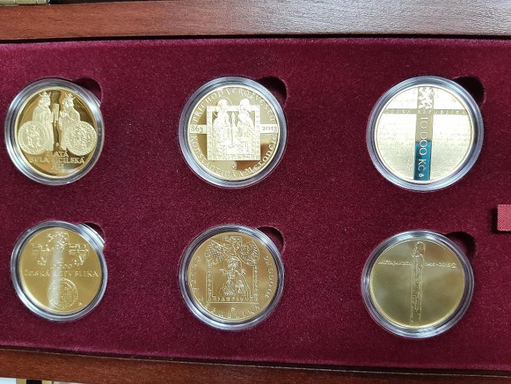 Sada 6ks 1oz zlatých mincí mimořádné ražby Bula, KM, Hus - RARITA - Zlaté mince a dukáty - numismatika