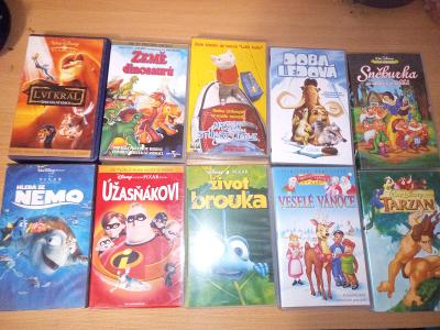VHS Pohádky / animované filmy 10ks