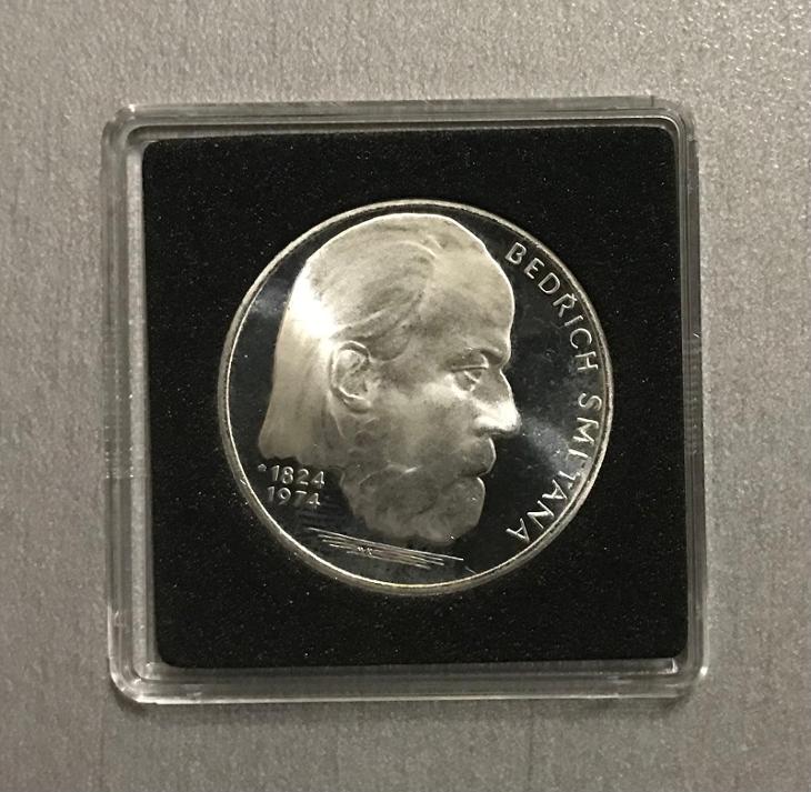 Stříbrná mince 100Kčs PROOF B.Smetana 150. výročí 1974,4.771ks - Numismatika Česko