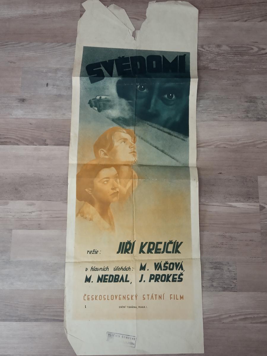 Starý filmový plakát SVĚDOMÍ - PLM65 - Starožitnosti a umění