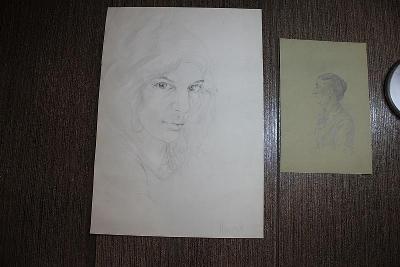 Kresba-2x portrét ženy,signováno