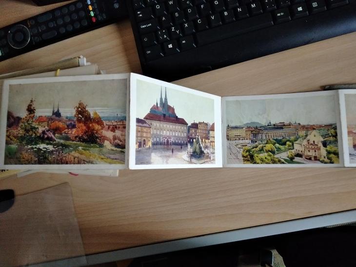 Brno , leporelo pohlednice malované ,  - Pohlednice místopis