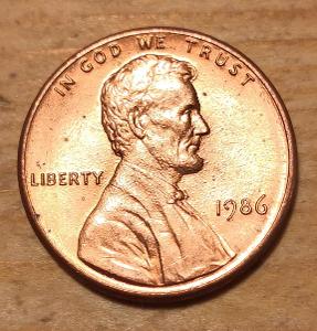 USA ONE CENT 1986 UNC