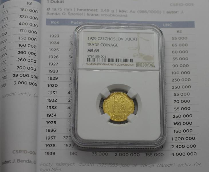 !!DOKONALÁ INVESTICE- ZLATÝ SV. DUKÁT 1929, CERTIFIKACE NGC MS65 TOP!! - Zlaté mince a dukáty - numismatika