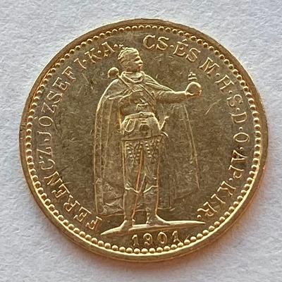 Rakousko Uhersko FJI. zlatá 10 koruna uherská 1901 KB originální ražba