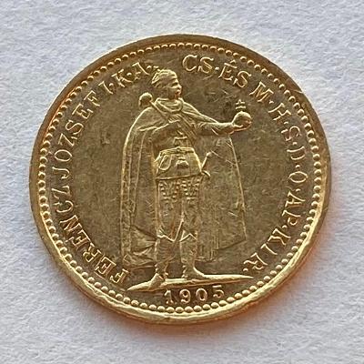 Rakousko Uhersko FJI. zlatá 10 koruna uherská 1905 KB originální ražba