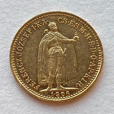 Rakousko Uhersko FJI. zlatá 10 koruna uherská 1906 KB originální ražba