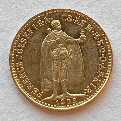Rakousko Uhersko FJI. zlatá 10 koruna uherská 1909 KB originální ražba