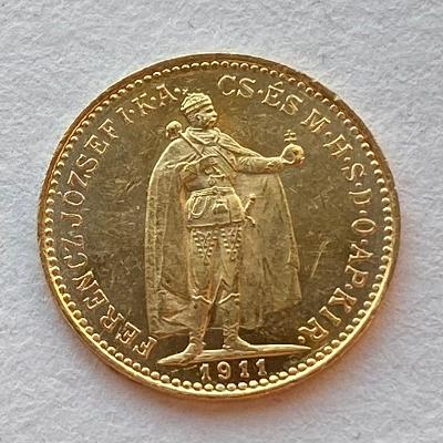 Rakousko Uhersko FJI. zlatá 10 koruna uherská 1911 KB originální ražba