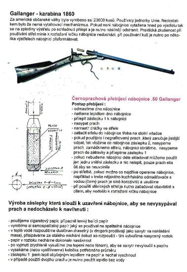 Gallanger .50 - přebíjecí černoprachové nábojnice prodám - Sběratelské zbraně