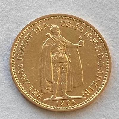 Rakousko Uhersko FJI. zlatá 10 koruna uherská 1904 KB originální ražba