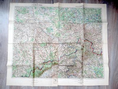 TEPLICE - LITOMĚŘICE=velká nástěnná mapa okolo roku 1930