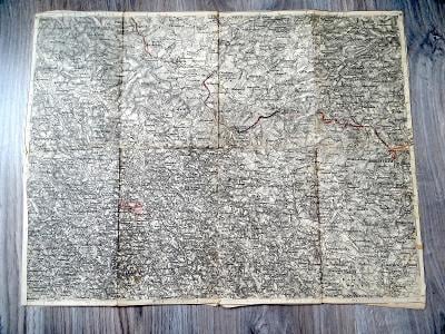 VYŠŠÍ BROD A ROHRBACH, mapa okolo 1910-20, délka cca 58 cm.