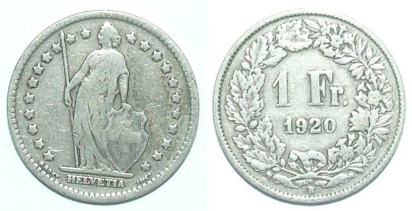 Švýcarsko 1 F 1920 - Numismatika