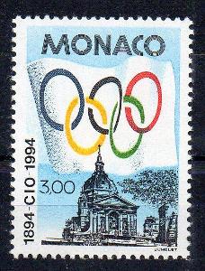 Monako 1994, známka  kongres olympijskýho výboru IOC, svěží,