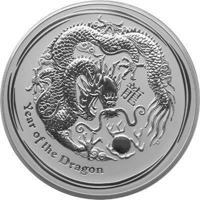 Mince 1 Kg stříbro Austrálie Lunar II rok draka /Dragon/ bezvadná