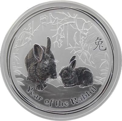 Mince 1 Kg stříbro Austrálie Lunar II rok králíka /Rabbit/ bezvadná