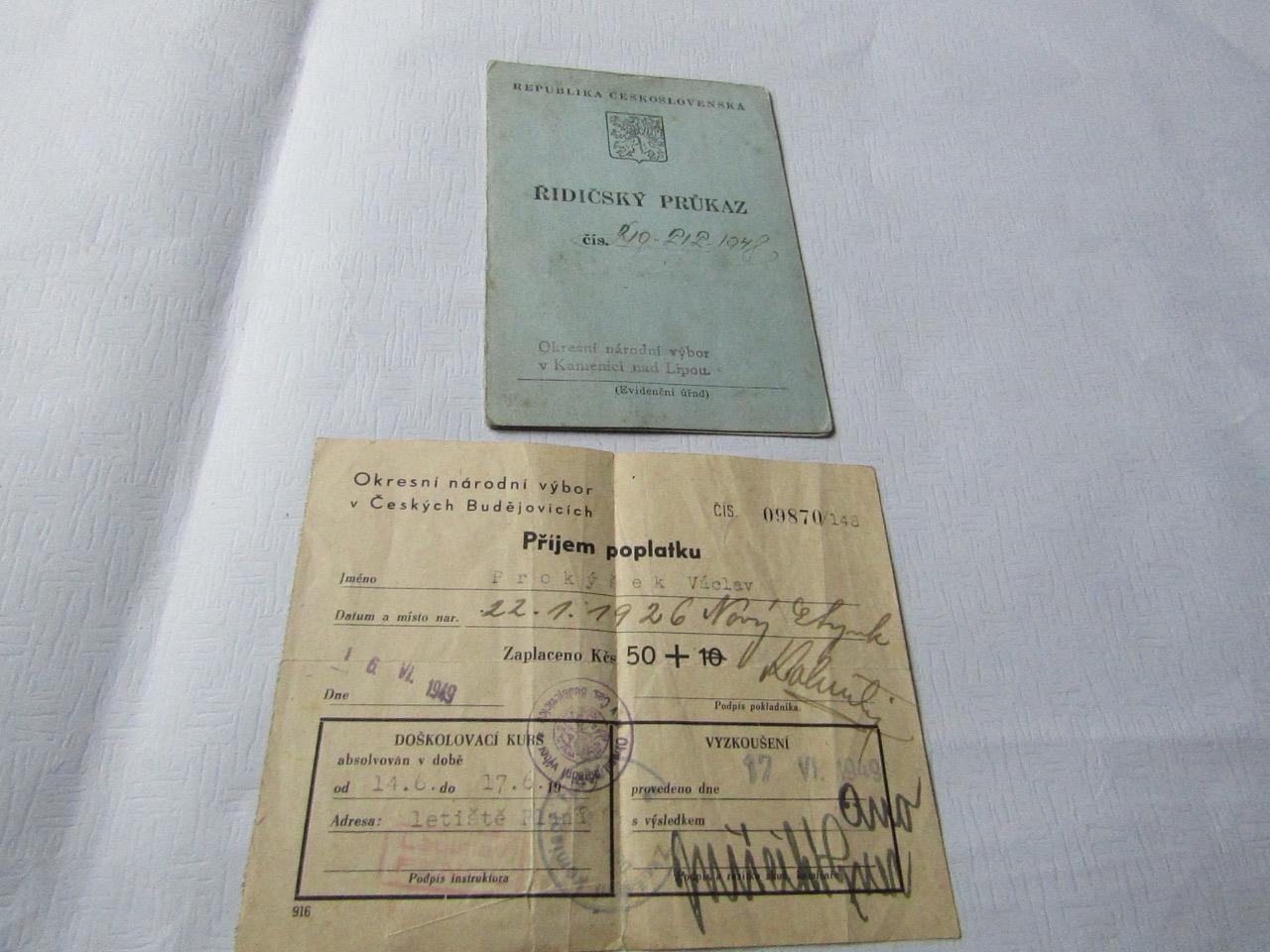 Řidičský průkaz 1948 - Starožitnosti a umění