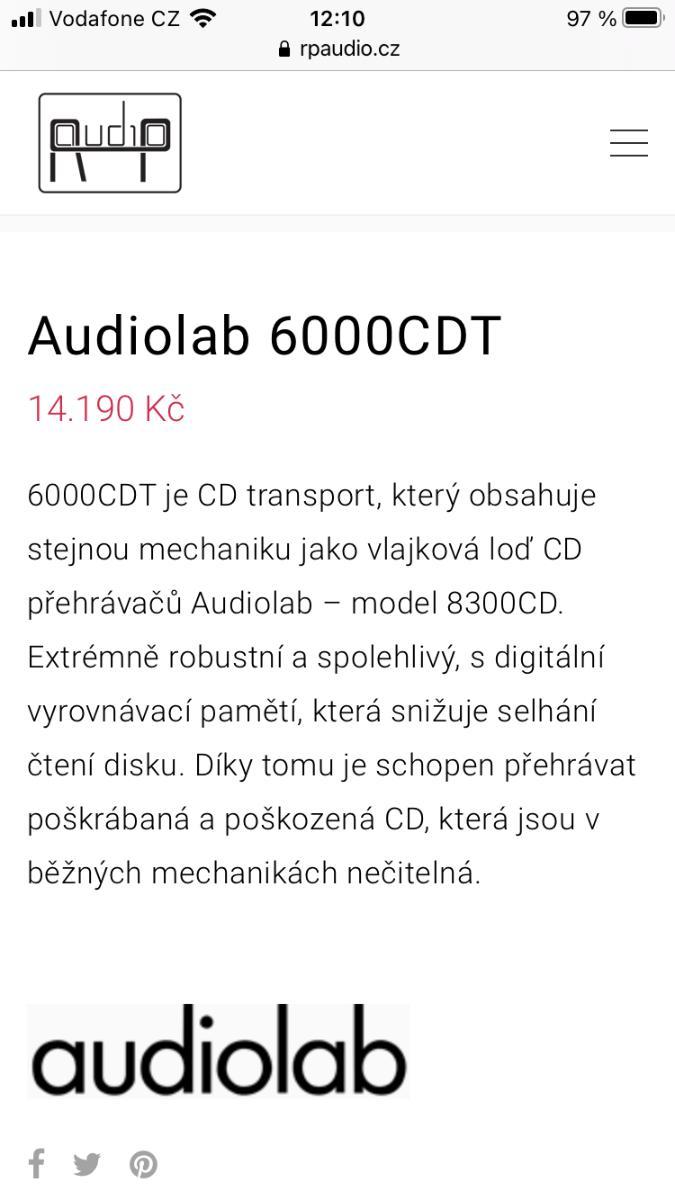 Audiolab 6000CDT v záruce, skvělý dárek pro milovníka dobrého zvuku - TV, audio, video
