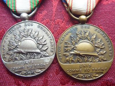 2 válečná medaile veteránů 1 válka legie Francie vyznamenání 1914-1918