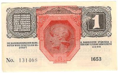 1 Krone 1916, série 1653, Rakousko-Uhersko (přetisk DO)
