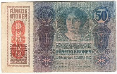 50 Kronen 1914, série 1104, Rakousko-Uhersko (přetisk DO)