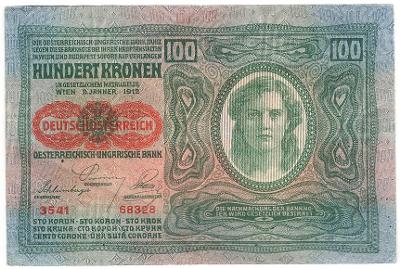 100 Kronen 1912, série 3541, Rakousko-Uhersko (přetisk DO)