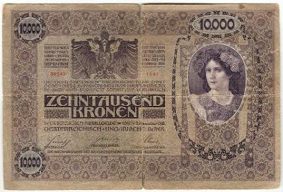 10.000 Kronen 1918, série 1041 - varianta, Rakousko-Uher. (přetisk DO)