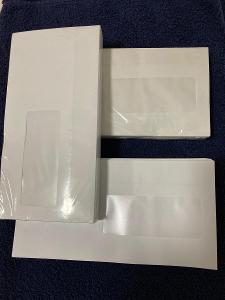 Kancelářské obálky DL, bílé, 110x220mm, samolepicí, s okýnkem - 150 ks